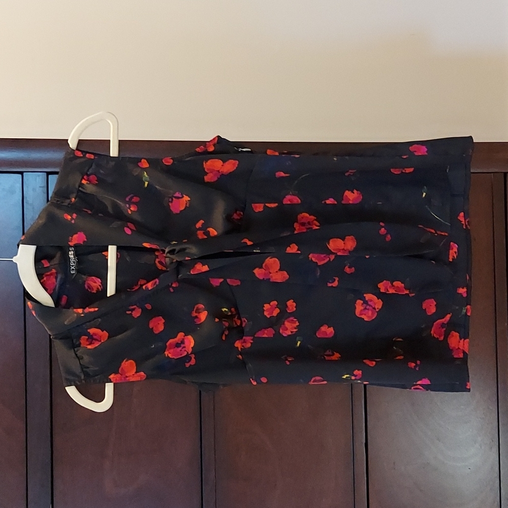 Express Sleeveless Tie Neck Blouse